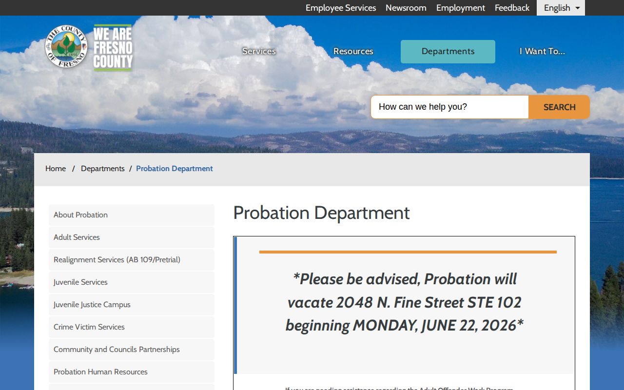 Fresno County Probation Department information