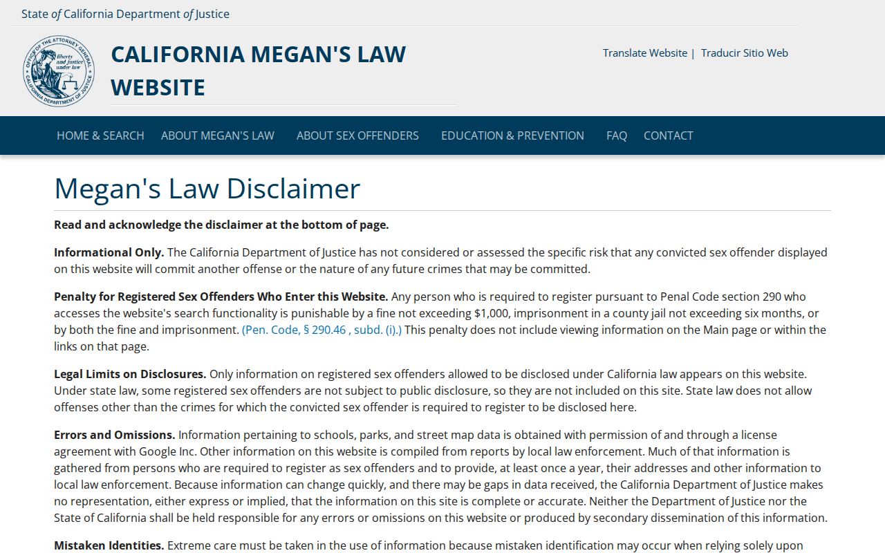 California Megan's Law source for Fresno County released inmate photo research